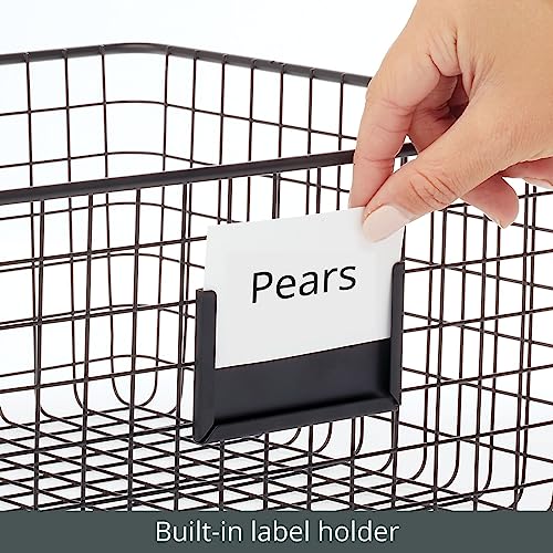 Square Steel Storage Baskets for Kitchen Pantry, Cabinet
