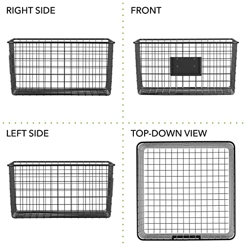 Square Steel Storage Baskets for Kitchen Pantry, Cabinet