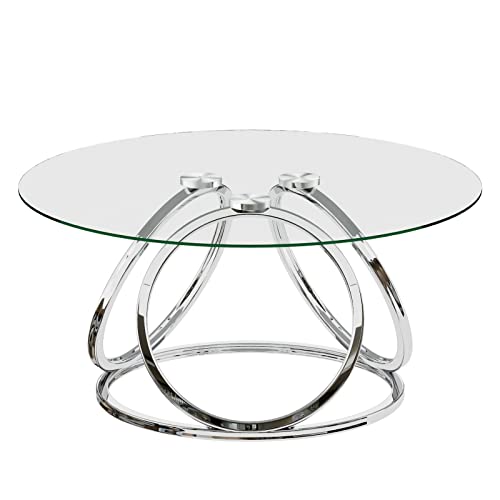 Modern Silver Round Coffee Table for Home & Office