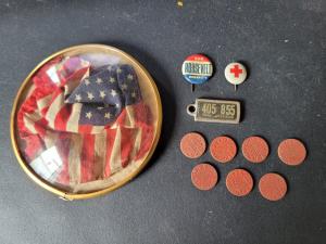 1940s Military Memorabilia Lot – Roosevelt Campaign Items
