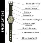 WTI World Time WW2 Military Watch - Vintage Style