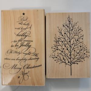 Penny Black Christmas Caroling Tree Rubber Stamps Set