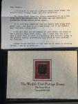 1840 Great Britain 1d Penny Black Stamp QJ