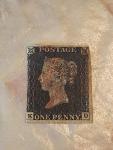 Rare First Penny Black Postage Stamp "K,D