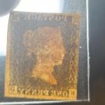 Rare First Penny Black Postage Stamp "K,D
