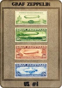 Graf Zeppelin Mini Stamp Plak - SCOTT C18 C13