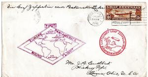 1930 Graf Zeppelin Flight USA Stamps Cover