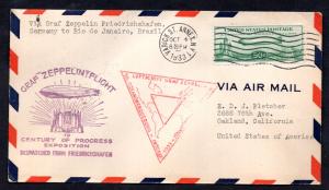 1933 Zeppelin Flight Germany to Rio Collectible