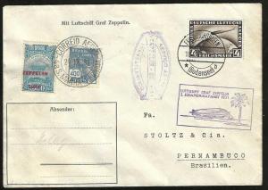 Germany-Brazil 1931 Zeppelin Flown Cover