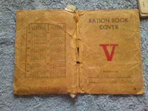 WWII 1943 Ration Book Cover and Memorabilia