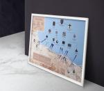 1944 Normandy D-Day Map Wall Art Poster