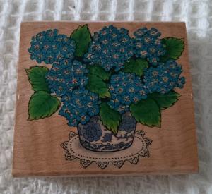 1995 Vintage Penny Black Hydrangea Rubber Stamp