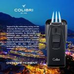 Colibri Monaco Triple Jet Flame Lighter – Metallic Black