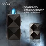 Colibri Quasar Black Triple Flame Table Lighter