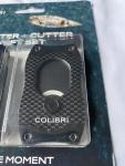 Black Carbon Fiber Colibri EVO Lighter & S-Cut Cutter Set