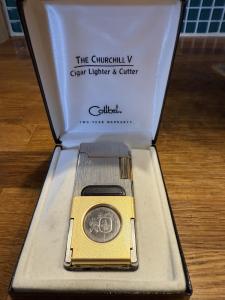 Vintage Colibri Churchill V Cigar Lighter with Cutter