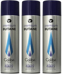 Colibri Premium Butane Lighter Fuel Canisters - 3 Pack