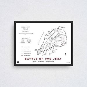 Iwo Jima Battle Map Print - WWII Wall Art
