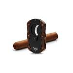 Colibri Double Guillotine Cigar Cutter - Black Wood
