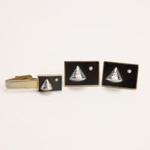 Apollo 11 NASA Command Module Cufflinks and Tie Clip