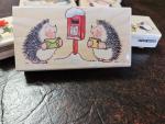 Hedgehog Rubber Stamp Lot - 9 Vintage Designs