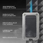 Colibri Rally Windproof Butane Lighter with Blue Window