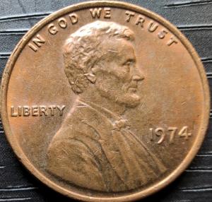 1974 Lincoln Memorial Penny No Mint Mark