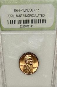 1974 No Mint Mark Red Lincoln Memorial Cent