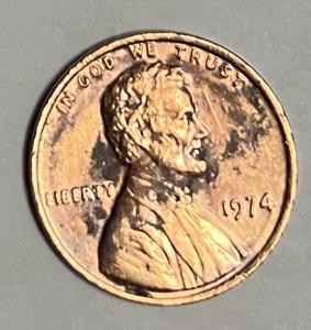 1974 Lincoln Penny Without Mint Mark