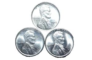 1943 Uncirculated Lincoln Cent 3-Coin Set