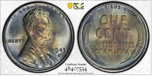1943 Lincoln Steel Wheat Cent PCGS MS 65