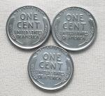 1943 P D S Lincoln Steel Wheat Cent Set