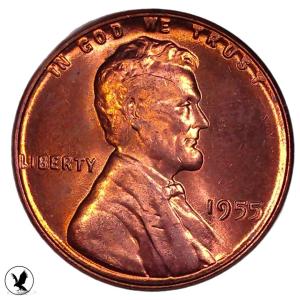 1955 DDO Lincoln Cent with Lamination Cracks