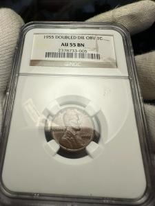 1955 Doubled Die Lincoln Cent NGC AU55