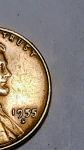 1955 Lincoln Wheat Cent with Die Breaks