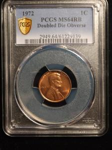1972 Lincoln Cent Doubled Die Obverse MS64RB