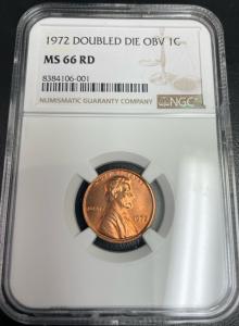 1972 Doubled Die Lincoln Penny Coin NGC MS 66
