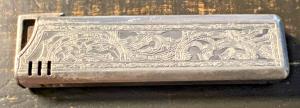Colibri Slim Vintage Silver Etched Lighter