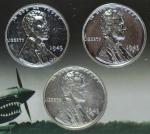 1943 Lincoln Steel Cent Penny Set with Warhawk Plane