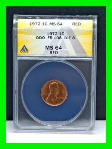 1972 Lincoln Penny Double Die Obverse MS64 RD