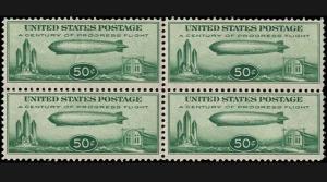 US Airmail "Baby Zeppelin" C18 Stamp Block