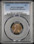 1955 Lincoln Cent Doubled Die Obverse MS63 BN