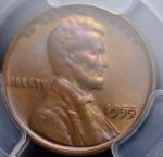 1955 Lincoln Cent Doubled Die Obverse MS63 BN