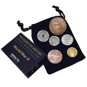 WW2 Currency - 6 Historic Coins in Velvet Bag