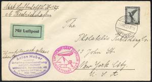 1929 Flown Zeppelin Cover with Germany Stamps