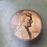 Vintage 1974 No Mint Mark Lincoln Penny Coin