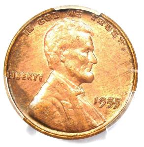 1955 Lincoln Cent Doubled Die Obverse Coin