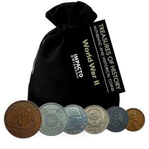 WW2 World Currency Coins Set in Velvet Bag