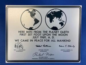 Apollo 11 Metal Moon Plaque Replica Collectible