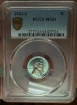 1943-S Steel War Penny PCGS MS65 with Blue Toning